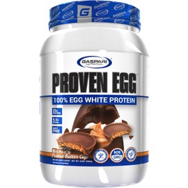Gaspari Nutrition Proven Egg, 100% Egg White Protein, 25g Protein, Keto Friendly, Dairy Free, Lactose Free, Soy Free (1lb, Peanut Butter)