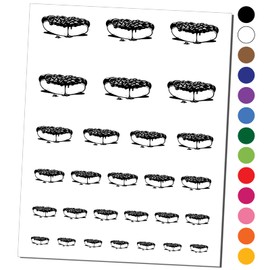 Sloppy Messy Chili Cheese Dog Plump Hotdog Frank on a Bun Temporary Tattoo Water Resistant Fake Body Art Set Collection - Black (One Sheet)