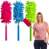 M-Jump 3 Pack Retractable Long-Reach Washable Duster for Cleaning, Microfiber