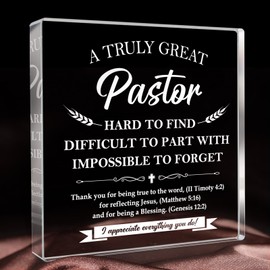 Pastor Gifts for Men, Thank You Appreciation Gifts for Pastor, Birthday Gifts for Christian Prayer Minister Priest Appreciation, Decoration Square Acrylic Sign Plaque Present