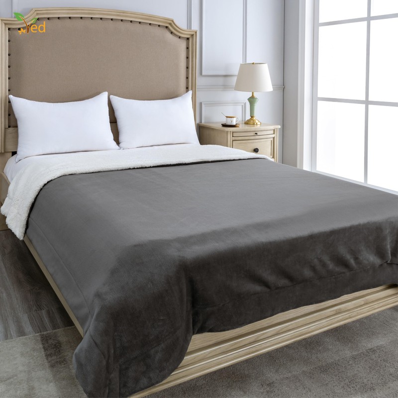 VED Sherpa Fleece Throw Blanket - Fluffy Microfiber Solid Blankets