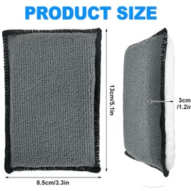 QOOWFEANIG 4 PCS Car Interior Cleaning Sponge Microfibre Scrubbing Pads Auto Detailing Scrub Pads for Plastic Leather Upholstery Cleaning