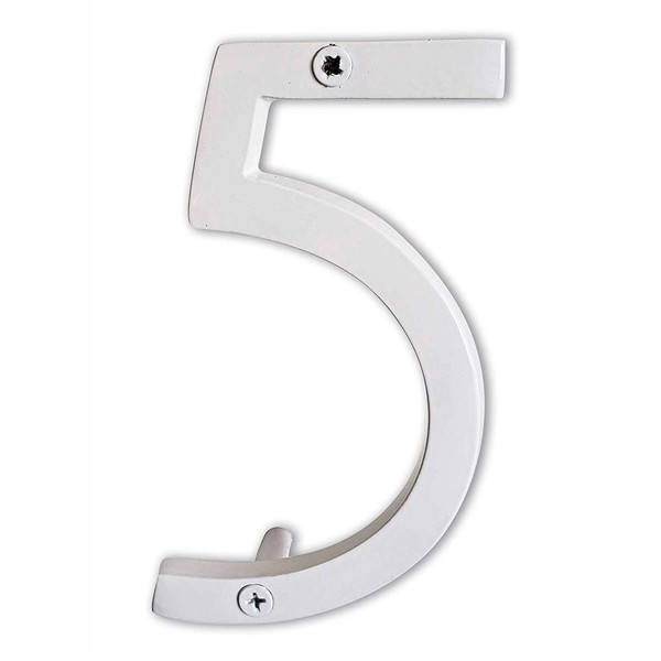 NACH hh-sdw6-wht-5 House Address Number Floating Shadow, Glossy White #5