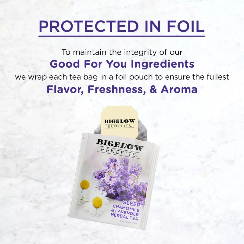 Bigelow Tea Mellow Out Chamomile Lavender Orange 18 Count Caffeine