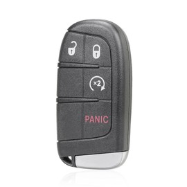 Unifizz 4 Buttons Black Replacement Key Fob Case Keyless Entry Remote Key Shell for Jeep- Compass Renegade Cherokee for Fiat 500 500x M3N-40821302 with Blade No Chip