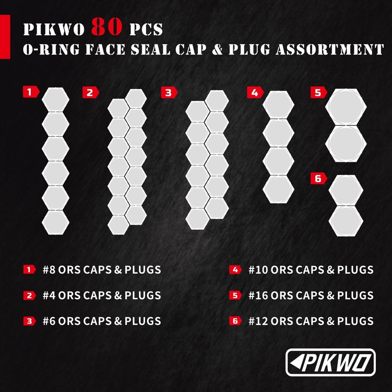 80 Pcs ORFS Cap and Plug Kit Hose Tube and