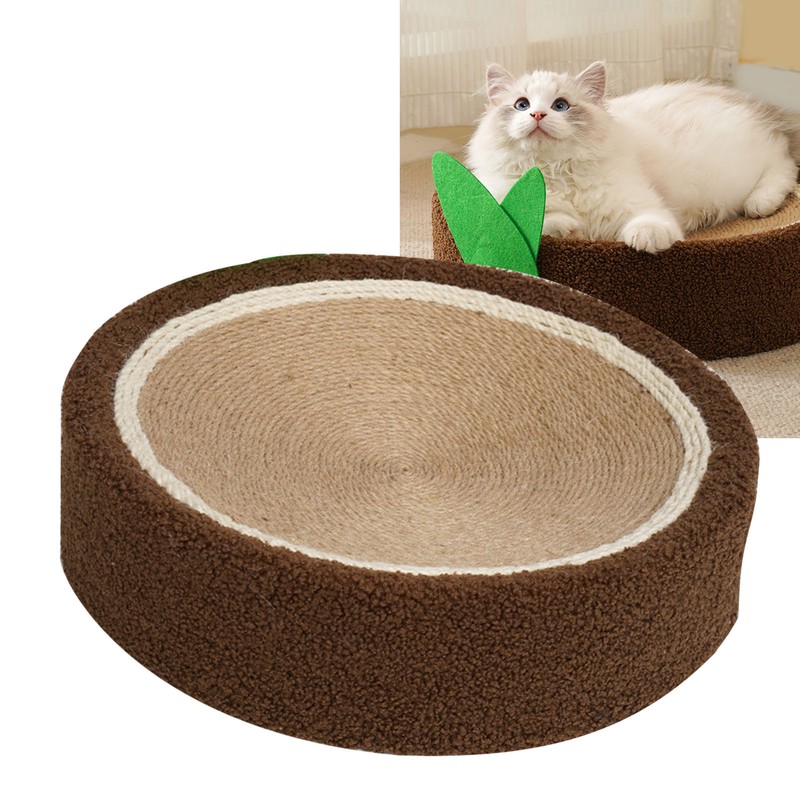 Round Cat Scratch Bowl Scratch Resistant Comfortable Sisal Lasting Cat