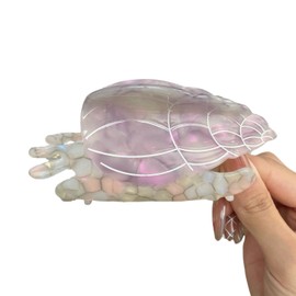 Aurasnap Acetate Shell Claw Clip - Dreamy Crystal Sea Shell Hair Clips, Glitter Pink Gradient Base, Strong Hold for Thin/Thick Hair - Fashion Hair Accessories for Women, Beach Wedding Boho