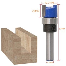 4Pcs 1/4" Shank Flush Trim Router Bits Shank Flush Trim Pattern Template Router Bit Set Woodworking Top Bearing Milling Tools for Wood Hardwood Particleboard MDF