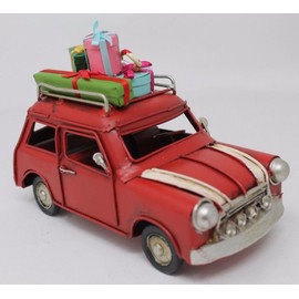 The Good Life Retro Vintage Rustic Christmas Tin Mini Car Van with Presents and Gifts 16cm Long