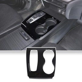 Qiosreui Central Control Gear Shift Panel Cover Trim for Honda Pilot 2016-2022/ Ridgeline 2020-2023/ Passport 2019-2023, Front Center Console Cup Holder Trim Frame Sticker, ABS (Glossy Black)