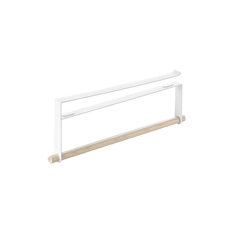 Yamazaki Zaki Paper Towel Roll Holder, Steel, White