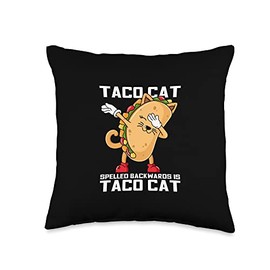Tacocat Spelled Backwards Is Taco Cat Taco Day Cinco De Mayo Throw Pillow