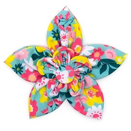 The Worthy Dog Spring Bouquet Flower for Dog Cats Pets Wedding Birthday Party Attachable Collar Decor Sliding Accessories - Large, Blue