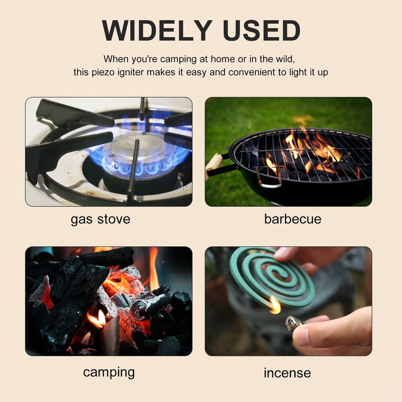 Tekiaviai 4 Pieces Propane Push-Type Piezo Igniter Kit with Threaded