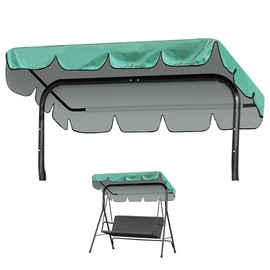 Garden Swing Roof Cover 210 x 145 cm, Waterproof & UV Protection Replacement Roof for 2 & 3 Seater Swing, 420D Oxford Fabric, Sun Canopy Universal Protective Cover for Garden Chair