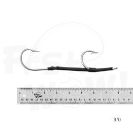 Fish WOW! Stainless Steel 7691S Double Assist Hook Size 9/0 Big Game Tuna Wahoo Shark Stainless Steel Hook @ 0 Degree