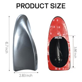 Wogomz Shark Fin Antenna Cover for Car, Auto Top Roof Aerials AM/FM Radio Signal Base with Adhesive Tape, Decorative Top Mounted Dummy Roof Aerial, Universal Car Accessories (Gray)
