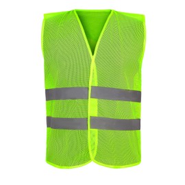 Athllete High Visibility Safety Vest - 10 Pack and 15 Pack with Reflective Strips in Neon Yellow and Orange. (Neon Yellow - 15 Pack, XL)