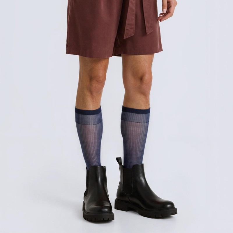 Cityelf 5 Pack Men Silky Socks Sheer Men Dress Socks