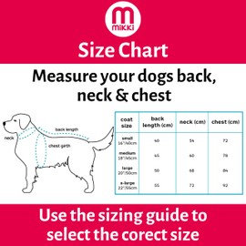 Mikki All Weather Coat for Dogs & Puppies, Waterproof, Windproof, Breathable Material, Adjustable, Sealed Seams to Withstand Cold Wet Weather, Adjustable Waist Neck & Legs, Easy Fit Design, Small