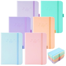 QUMENEY 6Pcs A6 Tasche Notizbücher Makrone Notizbuch