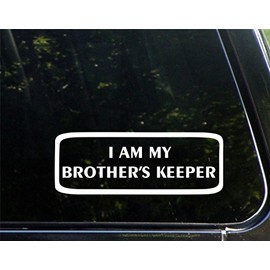 Sign Depot I Am My Brother's Keeper - 8-3/4" x 3-1/4" Vinyl Die Cut Decal/Bumper Sticker for Windows, Cars, Trucks, Laptops, Etc.
