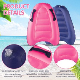 Bubuny Inflatable Bodyboard, Portable Bodyboard Children with Handles, Foldable Swimming Board, 75 x 65 x 15 cm, Surfboard Children for Beach Surfing, Pool, Swimming, Summer, Water Sports