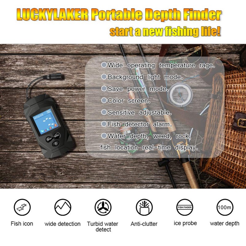 LUCKYLAKER Water Boat Fish Finders Depth Portable Handheld Fish Finder