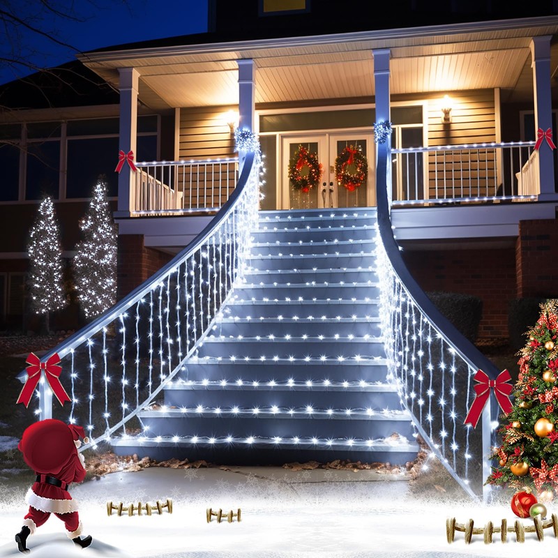 JMEXSUSS 2 Pack 100 LED Solar Rope Lights,33ft 8 Modes