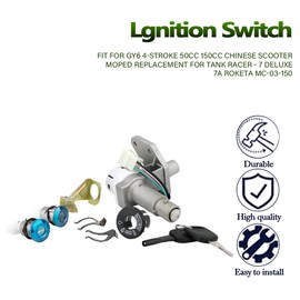 Ignition Switch Key Set Replacement for GY6 4-Stroke 50CC 150CC Chinese Scooter Moped Replacement for Tank Racer - 7 Deluxe 7A Roketa MC-03-150 by MOPASEN