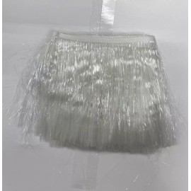 Unbranded TINSEL FRINGE 7 INCH SOLD BY 1 YARD WHITE