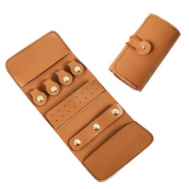 Longjet Travel Jewelry Roll Organizer and Storage Case for Rings, Necklaces, Earrings (Brown)