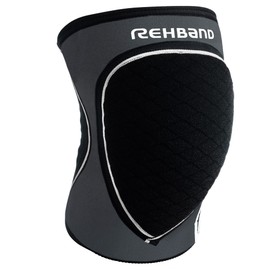 Rehband Knee Pads for Volleyball, Handball & Indoor Sports, Neoprene Knee Sleeve Protector, Comfortable & Snug Fit, Shock-absorbing Sports Knee Pads Unisex, Colour:Steel Grey, Size:Large