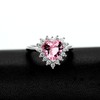 Uloveido White Gold Plated Heart Shape Pink Crytal Rings Wedding,