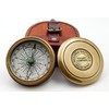KHUMYAYAD Antique Brass Pocket Compass Handcrafted Full Functional with Leather