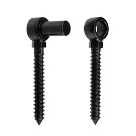 Antrader Gate Hinges,Stainless Steel Gate Hinges Set Eye Hinge and Pin Hinge Gate Hardware for Wooden Gates Fences with Hole Dia 5/8'' (1 Pair,Black)