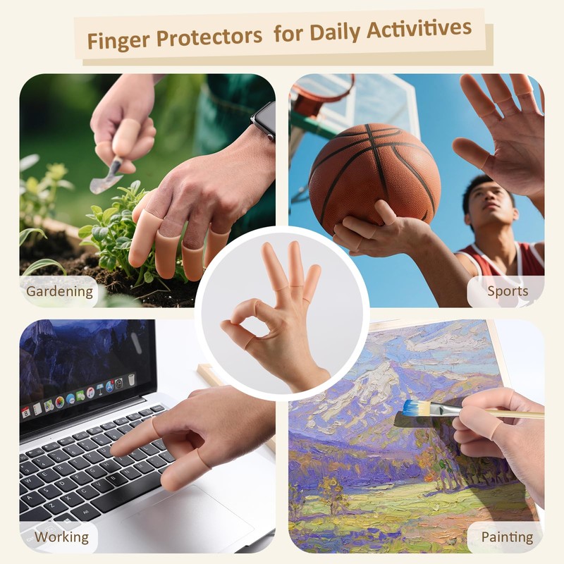 YIVCKOM Gel Finger Cots, Silicone Finger Protectors, Fingertip Bandages Band-aids