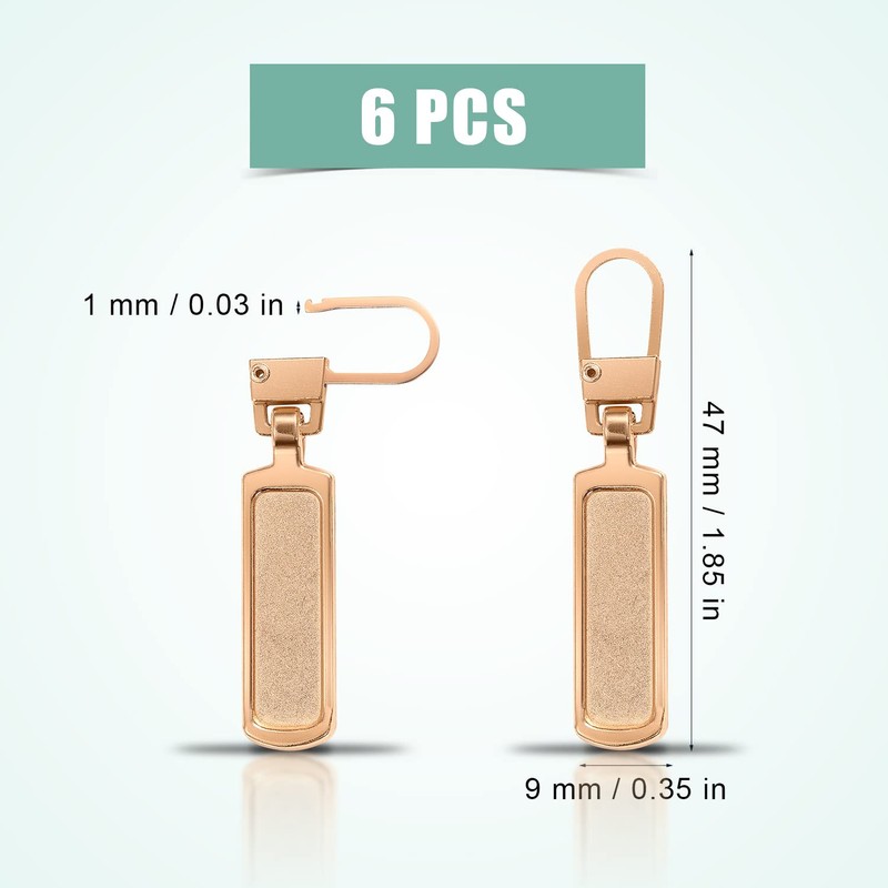 6pcs Zipper Pull Replacement, Zipper Part Replacement Detachable Metal Zipper