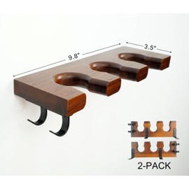 Westant Baseball Bat Wall Mount - 2-Pack Wooden Baseball Bat Display Case, Softball & Baseball Bat Rack Holds 6 Bats, Gloves, Helmets - Baseball Bat Holder Wall Mount for Dugout, Home And Garage