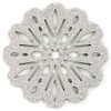 Floral Snowflakes Felt Coasters, Set of 4 (Silver/Green Reversible)