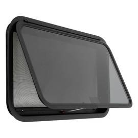 RocoReny 36"W x 20"H RV Exit Window, Ultra Thick Tempered Push Out Window with Net Screen & Trim Ring, Black Shade Glass Camper Emergency Window for RVs, Trailers, Pickup Trucks (36"W x 20")