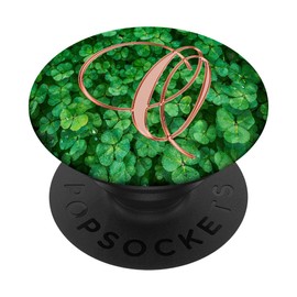 O Pink Clover Shamrock 4 Leaf Plant Initial Monogram Letter