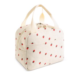 TUONYIS Lunch Bag, Cool Bag, Small Lunch Bag, Shopping Bag, Foldable Lunch Box, Lunch Bags, Breakfast Bag Children Women Men for School, Work, Picnic, Travel (Beige) (Beige)