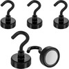 POPPSTAR 5 Pieces Magnet Hook Black Extra Strong (Clamping Force
