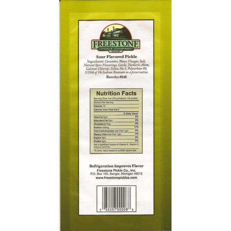 Freestone Pickle Company Jumbo Sour Individually Wrapped Pickles, 12 Count