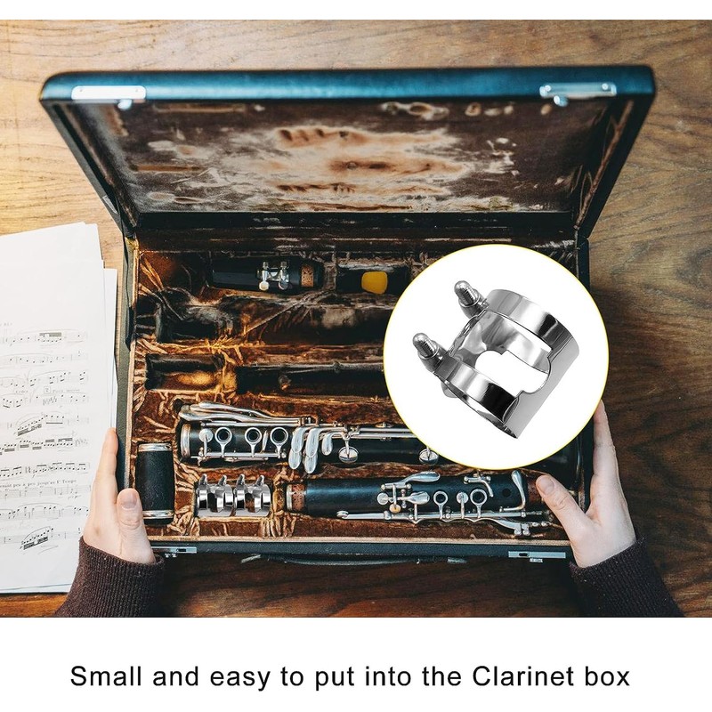 QOOWFEANIG 2pcs Clarinet Ligature, Bb Clarinet Mouthpiece Ligature B Flat