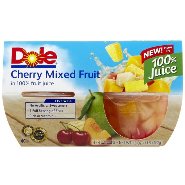 Dole Cherry Mixed Fruit In Light Syrup - 4 oz - 4 ct