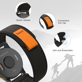 Wizvv Trail Loop Bracelet Compatible with Garmin Vivoactive 5/Forerunner 55, 20 mm Nylon Sport Soft Adjustable Replacement Bands Wristbands for Forerunner 165/Venu Sq/Venu Sq 2/2 Plus
