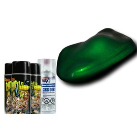 Lil Daddy Roth Rattle Bomb Kit - Green Kit - Aerosol Metal Flake, Basecoat, Kandy, Clearcoat